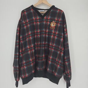 Vintage 90s St Andrews Open Plaid Pullover Golf Windbreaker Oversized 3XL